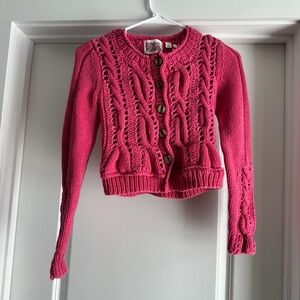 Chic Pink Women's Cable Knit Cardigan